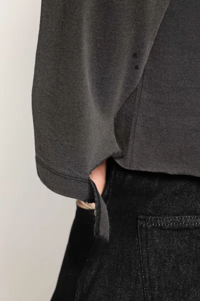 Second / Layer Thrasher Ls Teee In Black