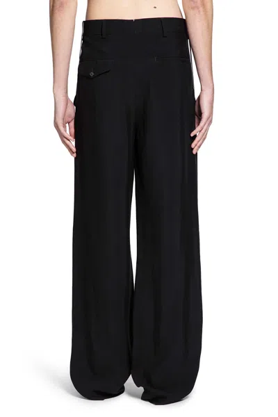 Ann Demeulemeester Cyrus Cady Satin Wide Leg Trousers In Black