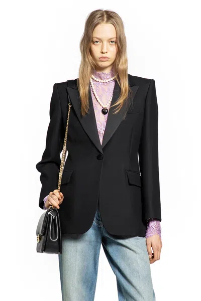 Valentino Crepe Couture Blazer In Black