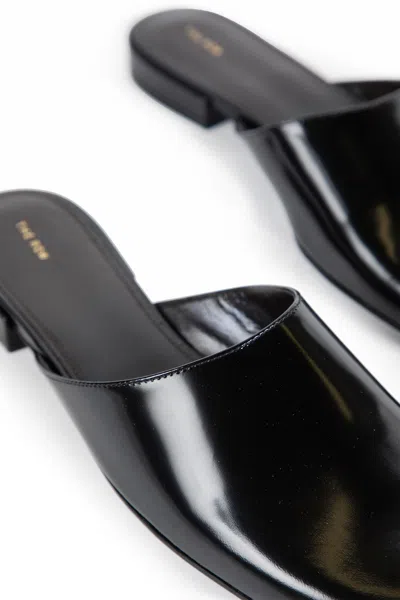The Row Penelope Leather Mules In Black