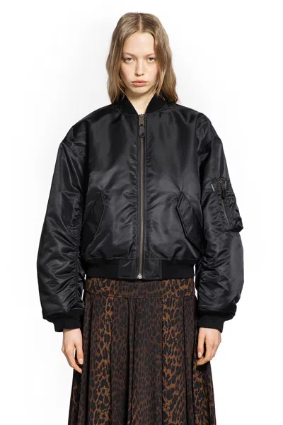 Balenciaga Standard Technical Satin Bomber Jacket In Black