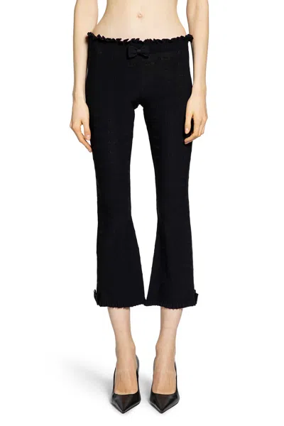 Balenciaga Flared Capri Pants In Girly Goth Knit In Black