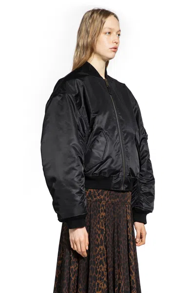 Balenciaga Standard Technical Satin Bomber Jacket In Black