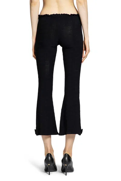 Balenciaga Flared Capri Pants In Girly Goth Knit In Black