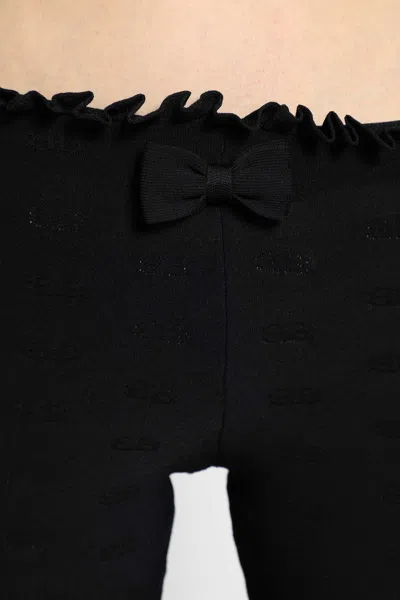 Balenciaga Flared Capri Pants In Girly Goth Knit In Black