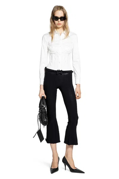 Balenciaga Flared Capri Pants In Girly Goth Knit In Black