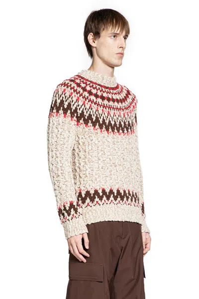 Moncler Jacquard Wool Blend Sweater With Geometric Pattern In Multi