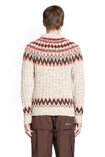 Moncler Jacquard Wool Blend Sweater With Geometric Pattern In Multi