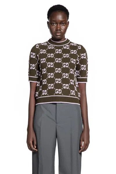 Gucci Wool Sweater Featuring Embroidered Design In Multi