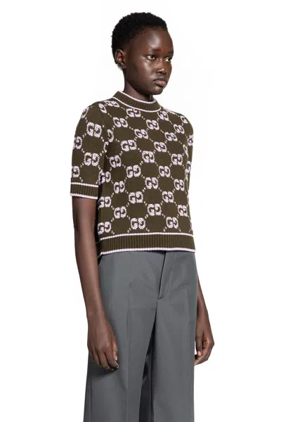 Gucci Wool Sweater Featuring Embroidered Design In Multi