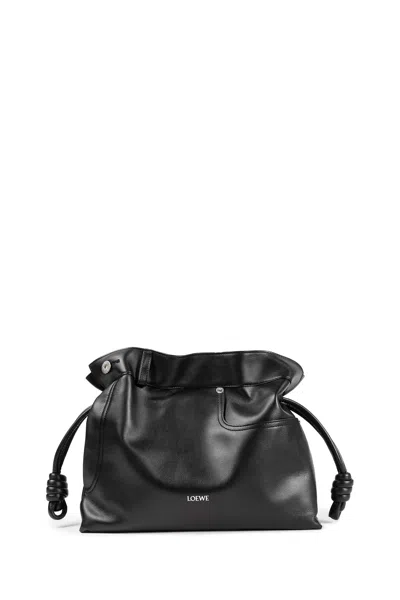 Loewe Panta Medium Flamenco Clutch In Shiny Calfskin In Brown