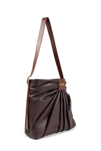 Loewe Womens Dark Chestnut Draped Leather Tote Bag In Brown