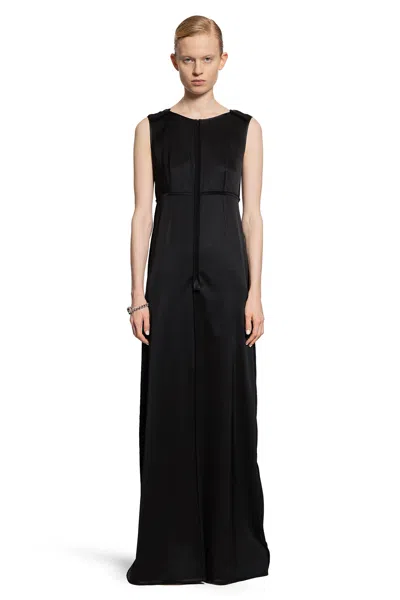 Mm6 Maison Margiela Silk Maxi Dress In Black