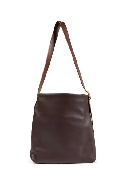 Loewe Womens Dark Chestnut Draped Leather Tote Bag In Brown