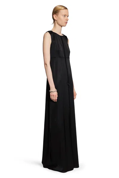 Mm6 Maison Margiela Silk Maxi Dress In Black
