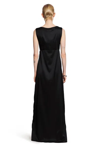 Mm6 Maison Margiela Silk Maxi Dress In Black