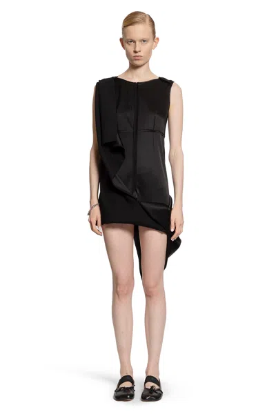 Mm6 Maison Margiela Silk Maxi Dress In Black