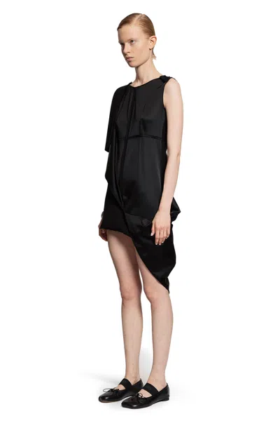 Mm6 Maison Margiela Silk Maxi Dress In Black