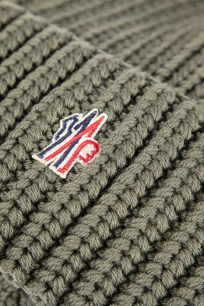 Moncler Logo Wool Beanie In Green