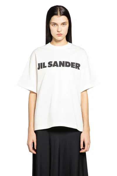 Jil Sander Crewneck Short Sleeves Classic Print T-shirt Clothing In White