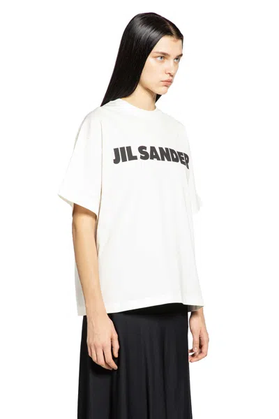 Jil Sander Crewneck Short Sleeves Classic Print T-shirt Clothing In White