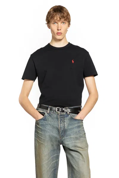 Polo Ralph Lauren Cotton Jersey T-shirt Custom Slim-fit In Black