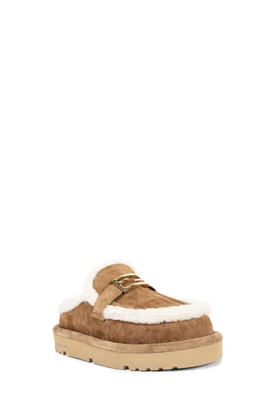 Fendi Ff Suede Mule Loafers In Multi
