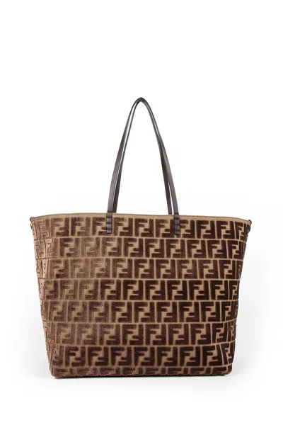 Fendi Roll Lage Tote Bag In Brown
