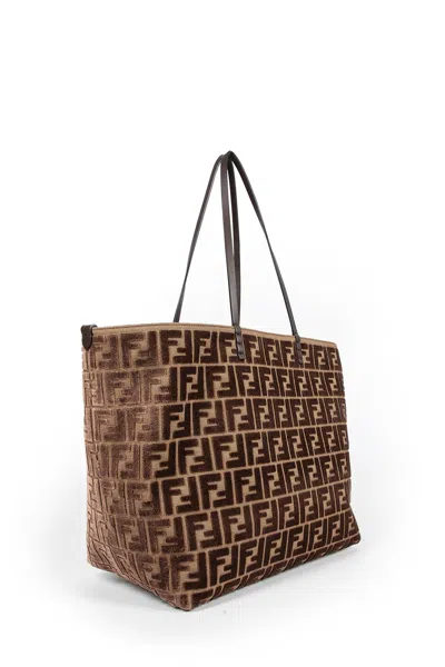 Fendi Roll Lage Tote Bag In Brown