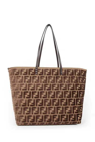 Fendi Roll Lage Tote Bag In Brown