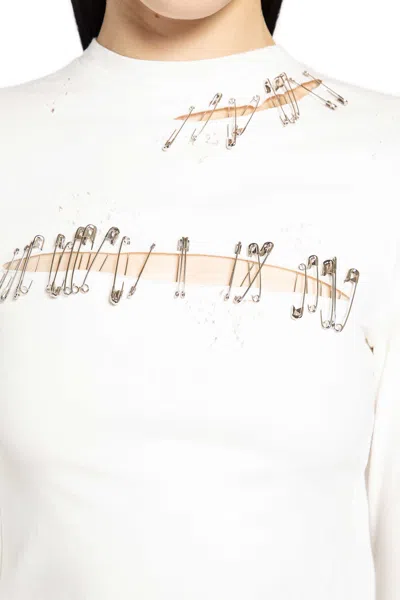 Dilara Findikoglu Safety Pin Long Sleeve T-shirt In Multi