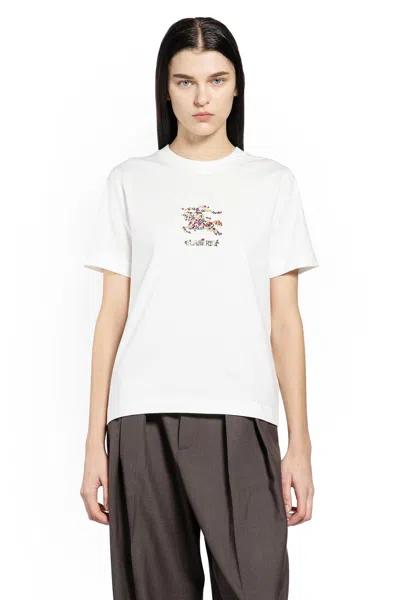 Burberry Floral Equestrian Knight T-shirt In White
