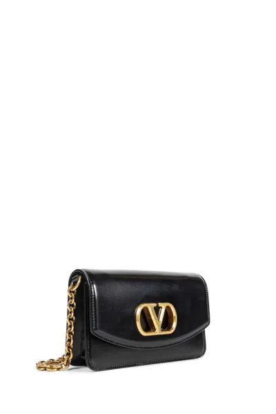 Valentino Small Leather Clutch In Black