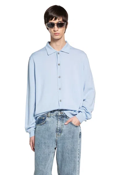 Second / Layer Frankie Wool Cashmere Polo In Blue