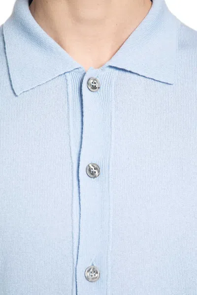 Second / Layer Frankie Wool Cashmere Polo In Blue