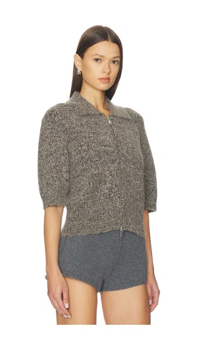 Samsoe & Samsoe Womens Fossil Mel. Sakelsie Short-sleeves Stretch-wool Blend Cardigan In Gray