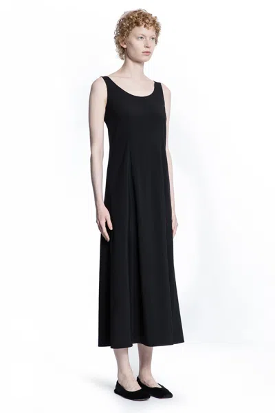 The Row Teza Wool Maxi Dress In Black