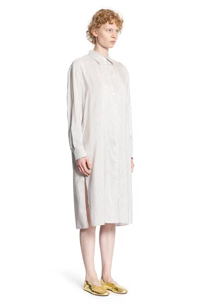 The Row Chihiro Shirt Dress In Silk In Gray