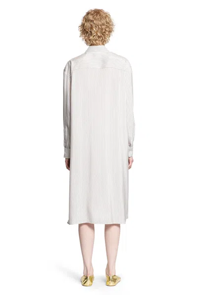 The Row Chihiro Shirt Dress In Silk In Gray