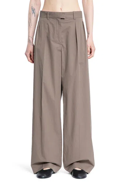 The Row Alfidis Pants In Cotton In Brown