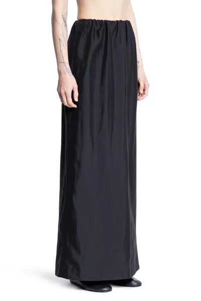 The Row Saul Skirt In Cotton And Silk In Black