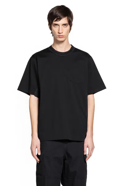 Sacai Suiting X Cotton Jersey Tee In Black