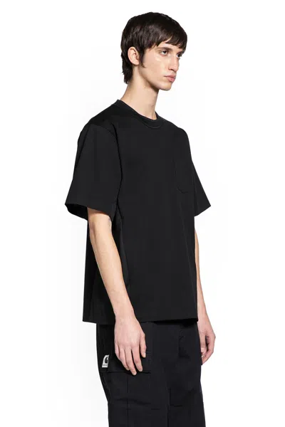 Sacai Suiting X Cotton Jersey Tee In Black