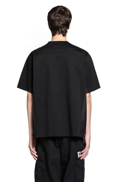 Sacai Suiting X Cotton Jersey Tee In Black