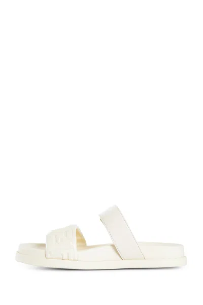 Fendi Feel Nappa Sandals In White
