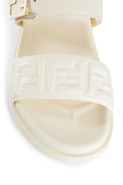 Fendi Feel Nappa Sandals In White
