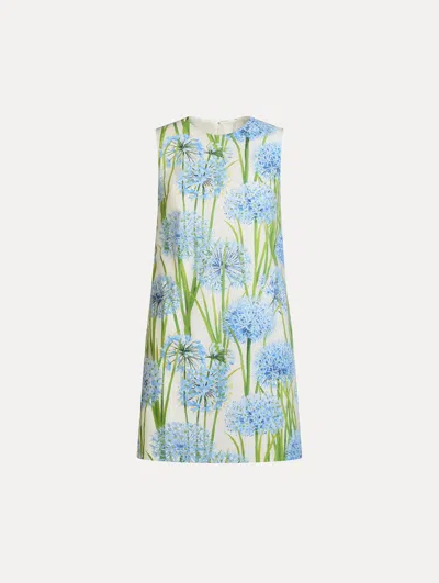 Oscar De La Renta Allium Cotton Poplin Sleeveless Shift Dress In Multi