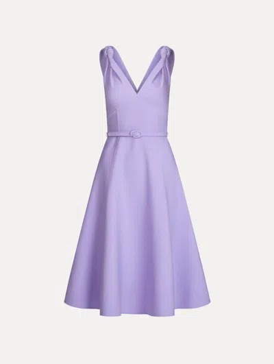 Oscar De La Renta Twist-detailed Wool Dress In Purple