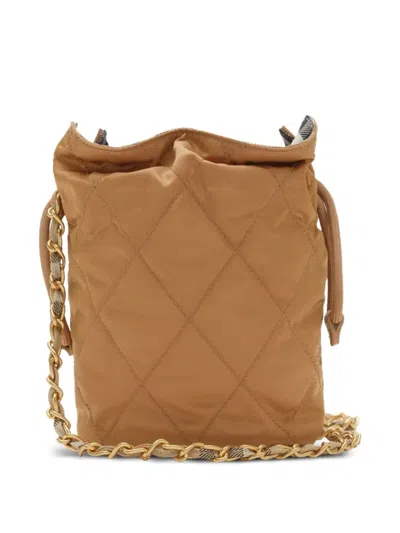 Burberry Horseshoe Mini Bucket Bag In Brown