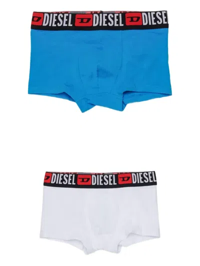 Diesel Logo-waistband Boxer (set Of Three) In Blue